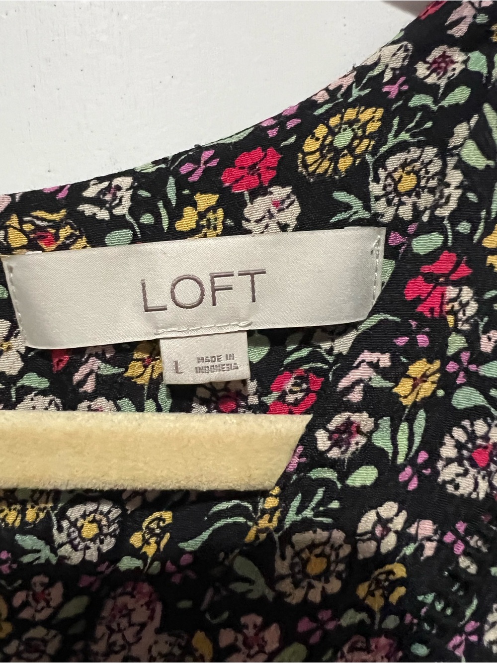 LOFT Black Floral long sleeve romper with Pink, Yellow & Mint Bouquet Print